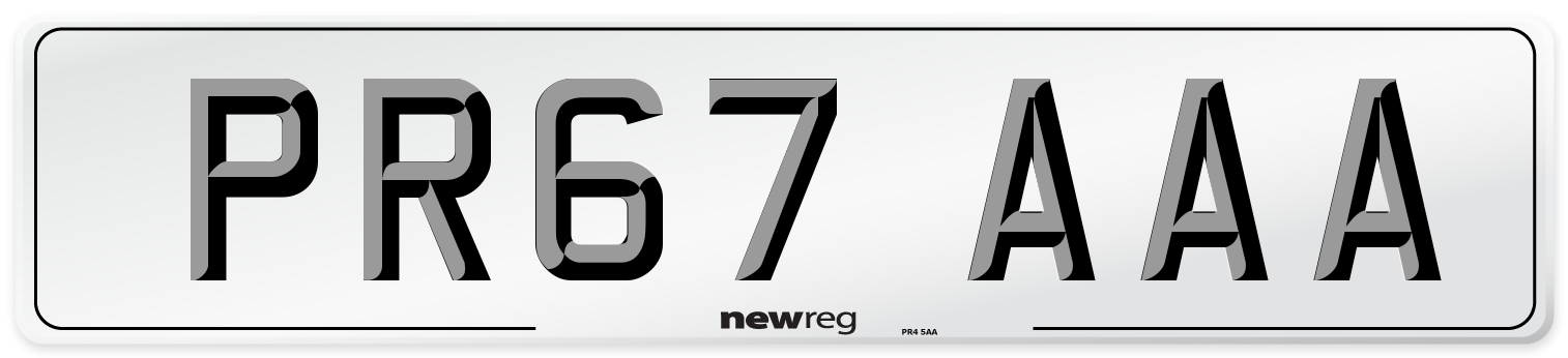 PR67 AAA Number Plate from New Reg